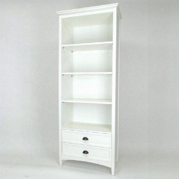 Wayborn 3 Shelf Bookcase With Drawers In White