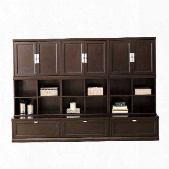 Abbyson Living Nadia 9 Piece Zayneular Bookase Wall In Espresso