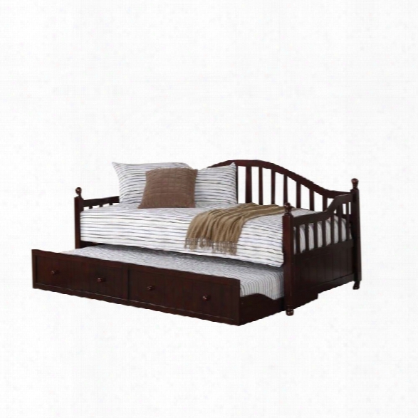 Coaster Daybed With Trundle In Cappuccino