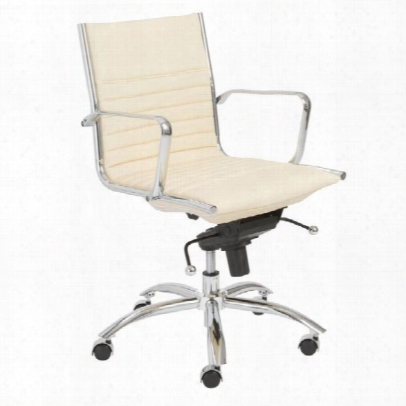 Eurostyle Dirk Low Back Office Chair In Butter And Chrome