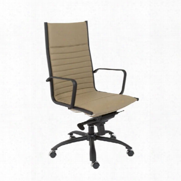 Eurostyle Dirk Powder Coated High Back Office Chair In Taupe