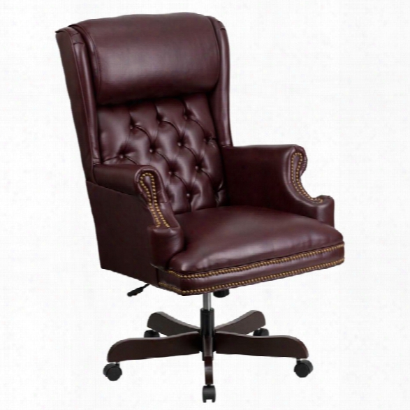 Flash Furniture Leather Office Chair In Burgundy