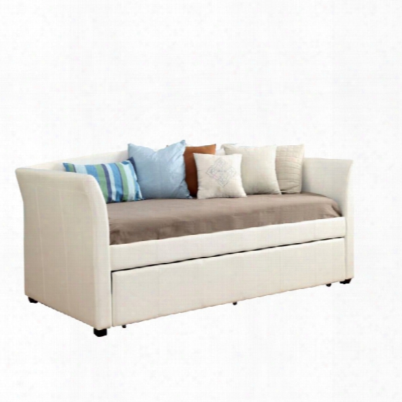 Furniture Of America Allisa Faux Leather Daybed With Trundle In White