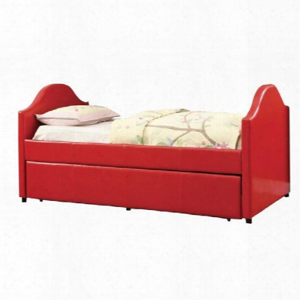 Furniture Of America Jenning Upholstered Daybed With Trundle In Red