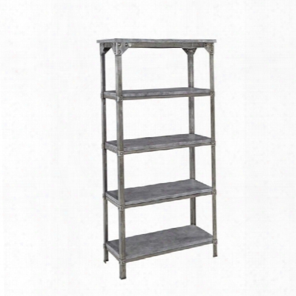 Home Styles Urban Style 5 Shelf Bookcase In Aged Metal