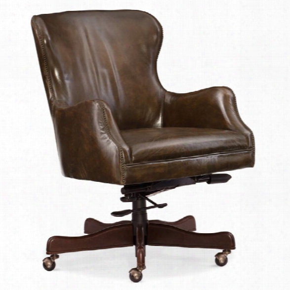 Hooker Furniture Caleb Leather Home Office Chair In Brown