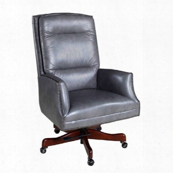 Hooker Furniture Executive Leather Swivel Tilt Office Chair In Empyrean Ash