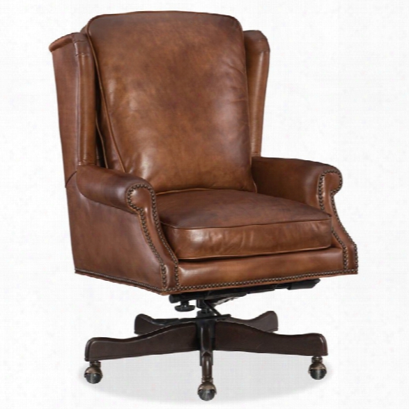 Hooker Furniture Finnian Leather Home Office Chair In Checkmate Rook