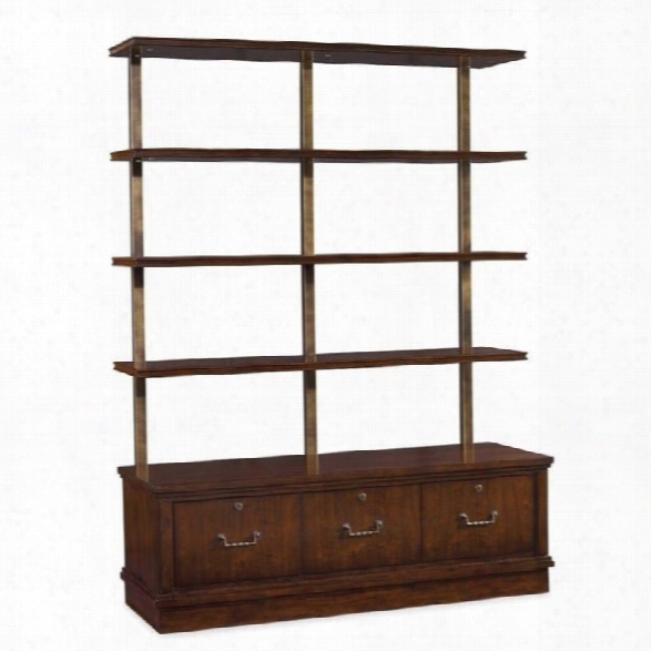 Hooker Furniture Palisade 3-drawer 4-shelf Bookcase In Walnut