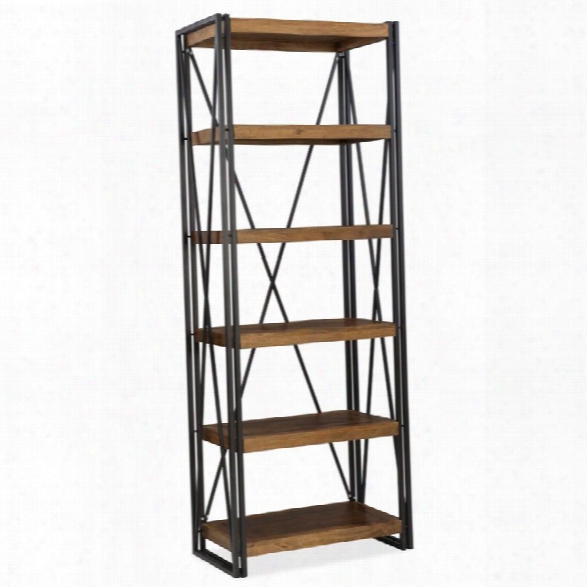 Hooker Furniture Rustique 5 Shelf Open Bookcase In Brown And Black