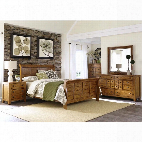 Liberty Furniture Grandpa's Cabin 5 Piece Queen Sleigh Bedroom Set