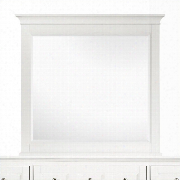 Magn Ussen Kentwood Landscape Mirror In Painted White Finish