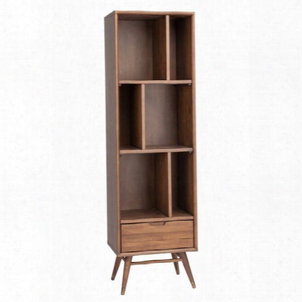 Maklaine 3 Shelf Bookcase In Walnut