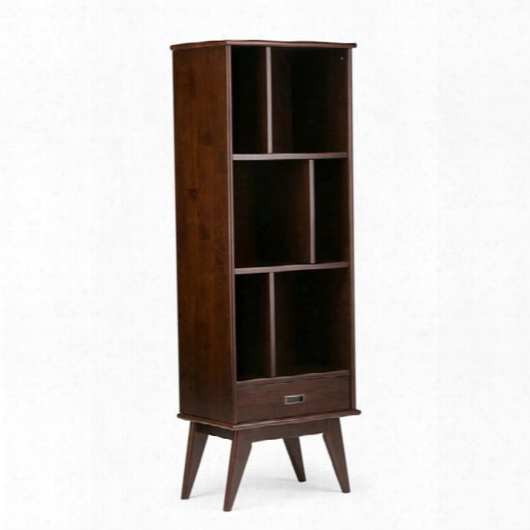 Maklaine 6 Shelf Bookcase In Medium Auburn Brown