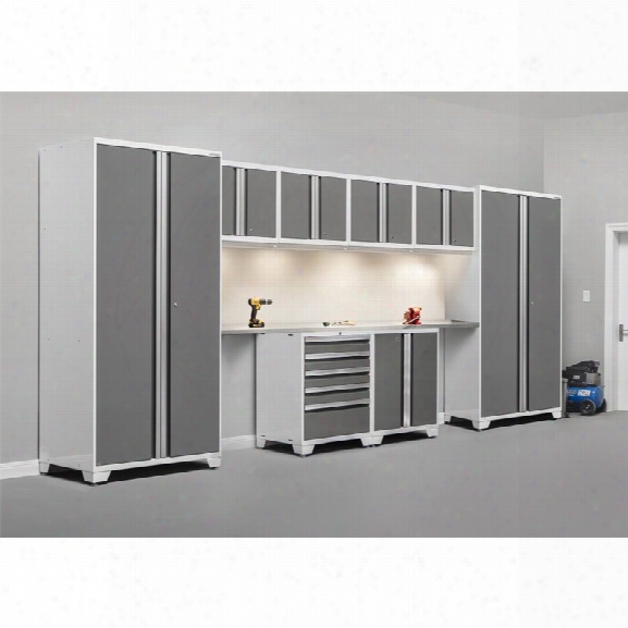 Newage Pro Series 10 Piece Garage Cabinet Set In White