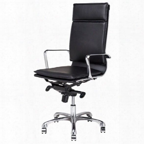 Nuevo Carlo Faux Leather High Back Swivel Office Chair In Black