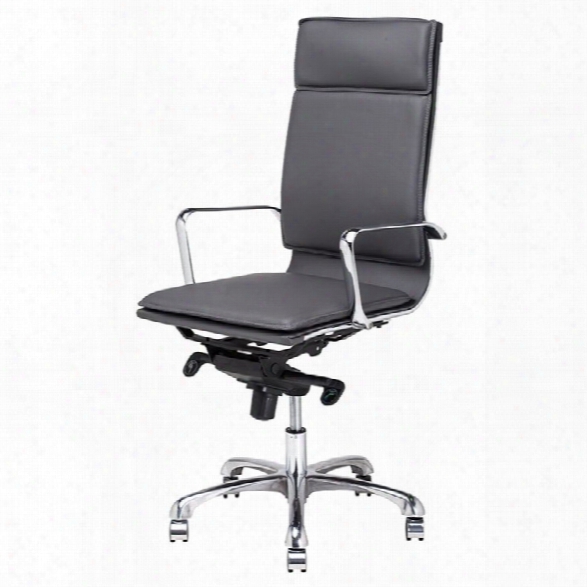 Nuevo Carlo Faux Leather High Back Swivel Office Chair In Gray