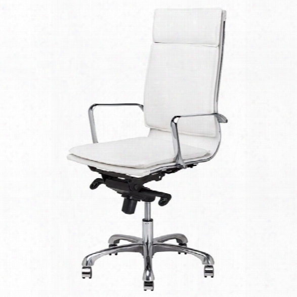 Nuevo Carlo Faux Leather High Back Swivel Office Chair In White