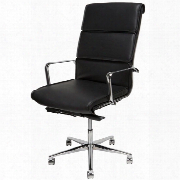 Nuevo Lucia Faux Leather High Back Office Chair In Black