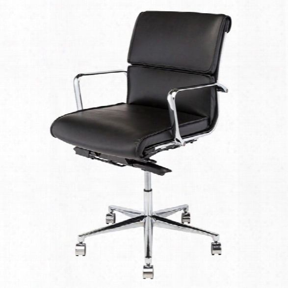 Nuevo Lucia Faux Leather Low Back Office Chair In Black