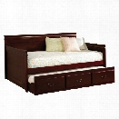 Furniture of America Liam Twin Daybed with Trundle in Cherry