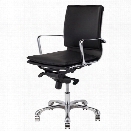 Nuevo Carlo Leather Low Back Office Chair in Black