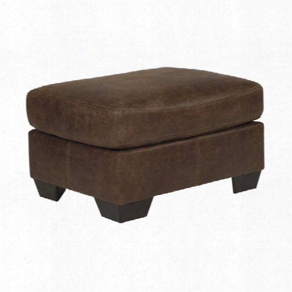 Ashley Bladen Faux Leather Ottoman In Coffee