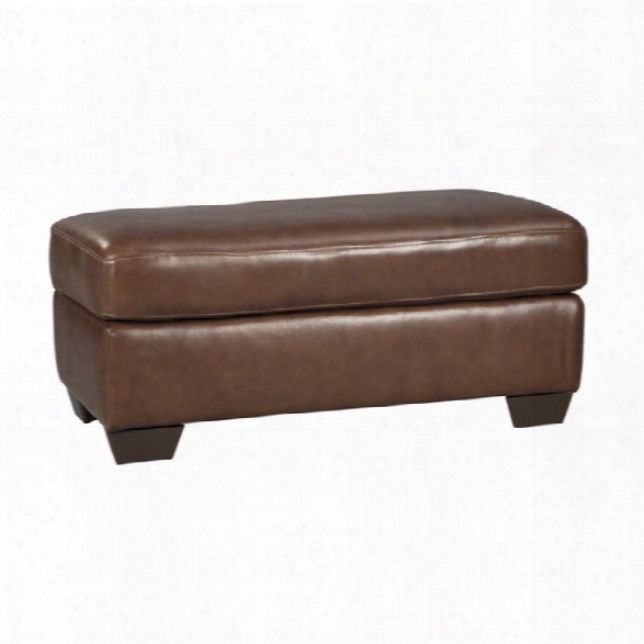 Ashley Lugoro Leather Ottoman In Saddle