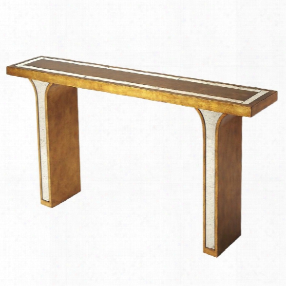 Butler Specialty Cosmopolitan Katya Console Table In Gold Leaf