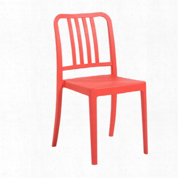 Eurostyle Halliday Stacking Chair In Red (set Of 4)