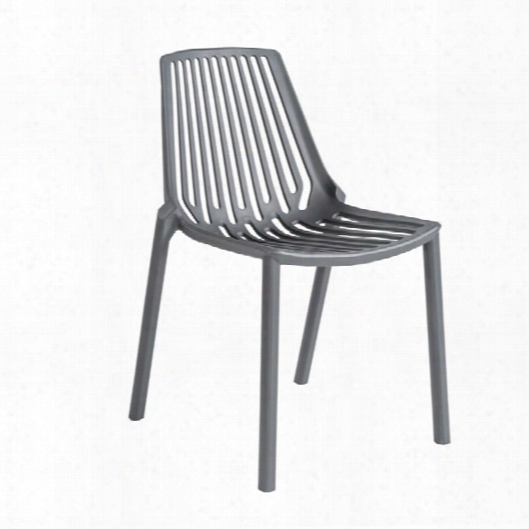 Eurostyle Oasis Stacking Chair In Dark Gray (set Of 4)