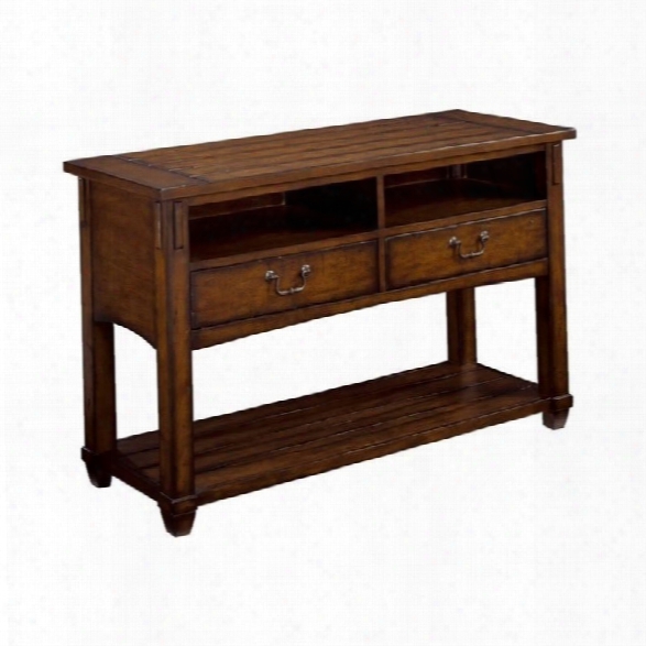 Hammary Tacoma Console Table In Rustic Brown