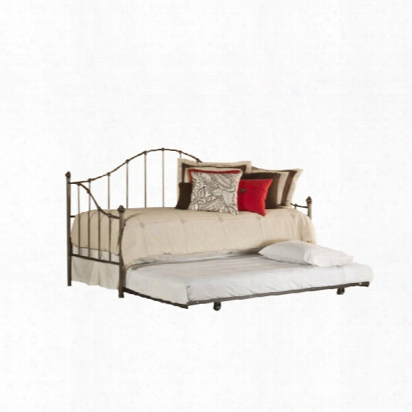 Hillsdale Amy Daybed With Trundle And Suspension Deck In Aged Steel