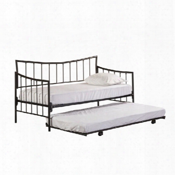 Hillsdale Edgewood Daybed With Trundle And Suspension Deck In Pewter