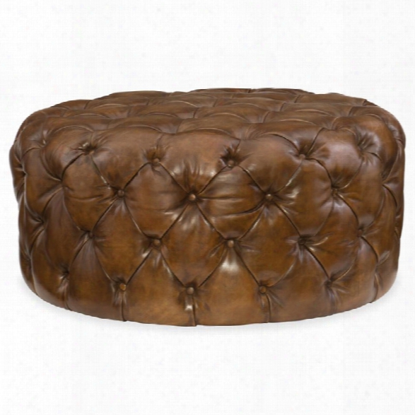 Hooker Furniture Hazel Round Leather Ottoman