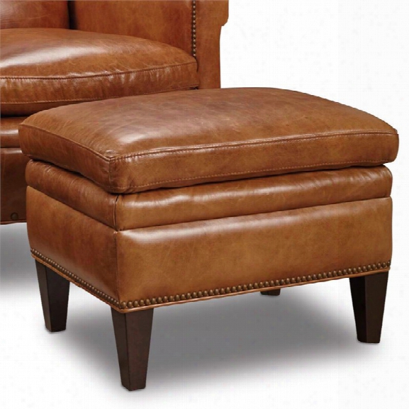 Hooker Furniture Jilian Leather Ottoman In Brown