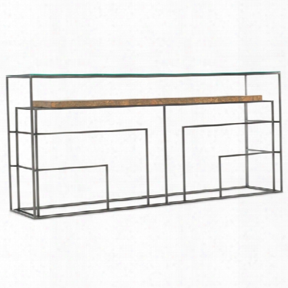 Hooker Furniture Metal Console Table In Light Brown Cork