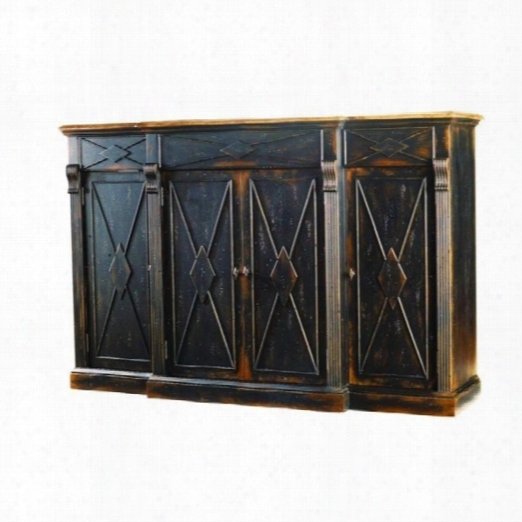 Hooker Furniture Sanctuary 4-door 3-drawer Credenza In Ebony And Drift