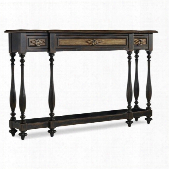 Hooker Furniture Sanctuary Three Drawer Thin Console In Ebony