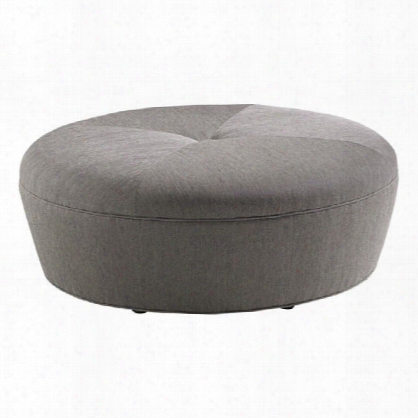 Lexington Carrera Claudia Round Fabric Ottoman In Gray