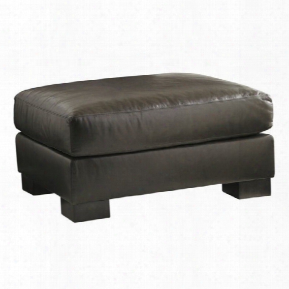 Lexington Carrera Toscana Leather Ottoman In Olive Green