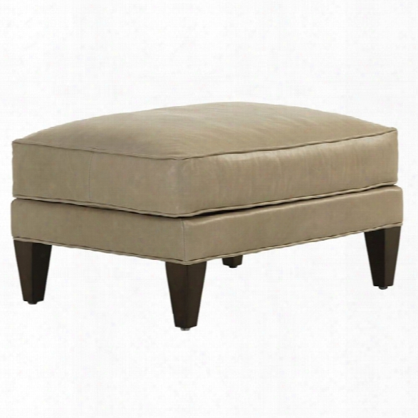 Lexington Macarthur Park Foxboro Leather Ottoman In Gray