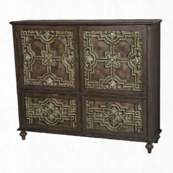 Pulaski Accents Ornate Credenza In Dark Brown