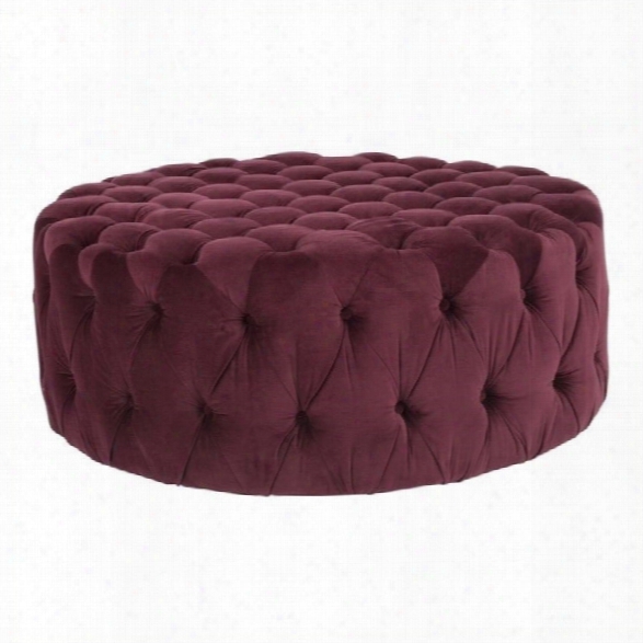 Safavieh Charlene Plywood And Cotton Ottoman In Bordeaux