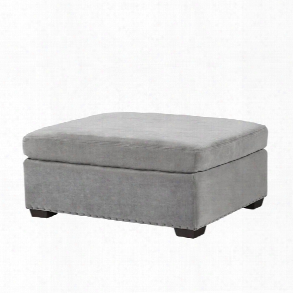 Universal Furniture Curated Haven Velvet Upholstered Ottoman In Gray