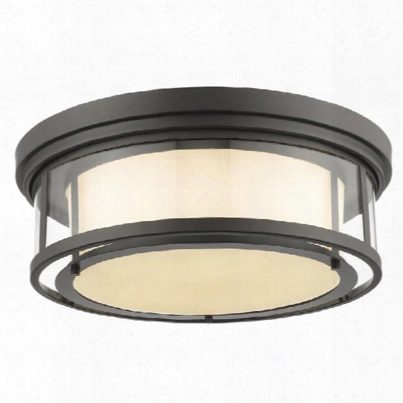 Z-lite Luna 4 Light Flush Mount In Bronze