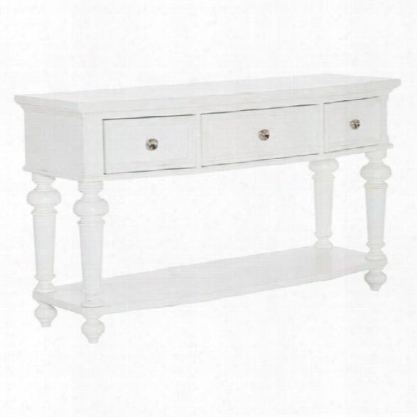 American Drew Lynn Haven 3 Drawer Wood Console Table In White