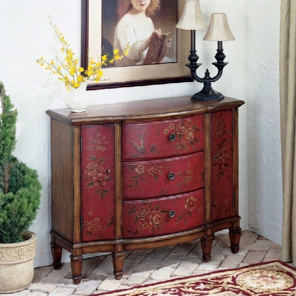 Butler Specialty  Artists' Originals Console Cabinet In Red Hand Painted Finish