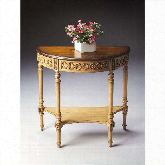 Butler Specialty Demilune Console Table In Pine N' Cream