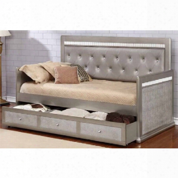 Coaster Bling Game Daybed In Metallic Platinum